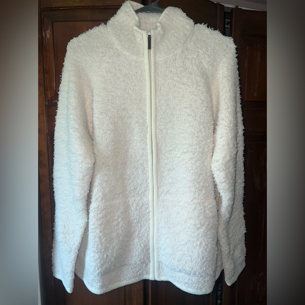 Elegant Cream Teddy Jacket Zip up